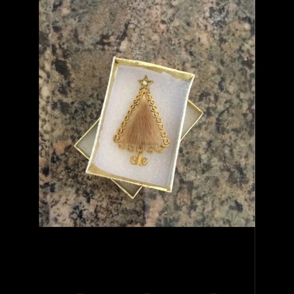 Vintage TANCER II ©️ Mink Fur Christmas Tree 🎄 Pin/Brooch - Picture 7 of 9